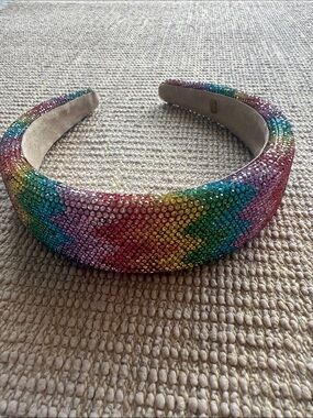Bari Lynn Crystal-Embellished Rainbow Padded Headband